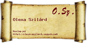 Olexa Szilárd névjegykártya